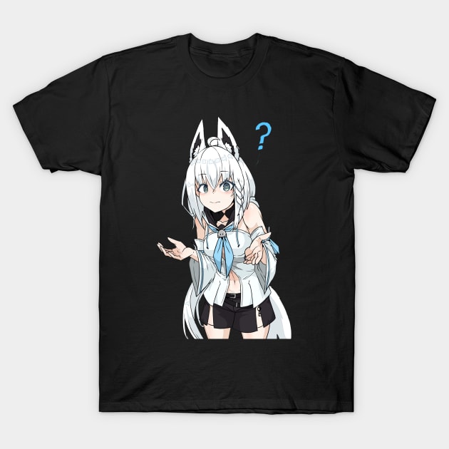 Shirakami Fubuki T-Shirt by SaucyBandit